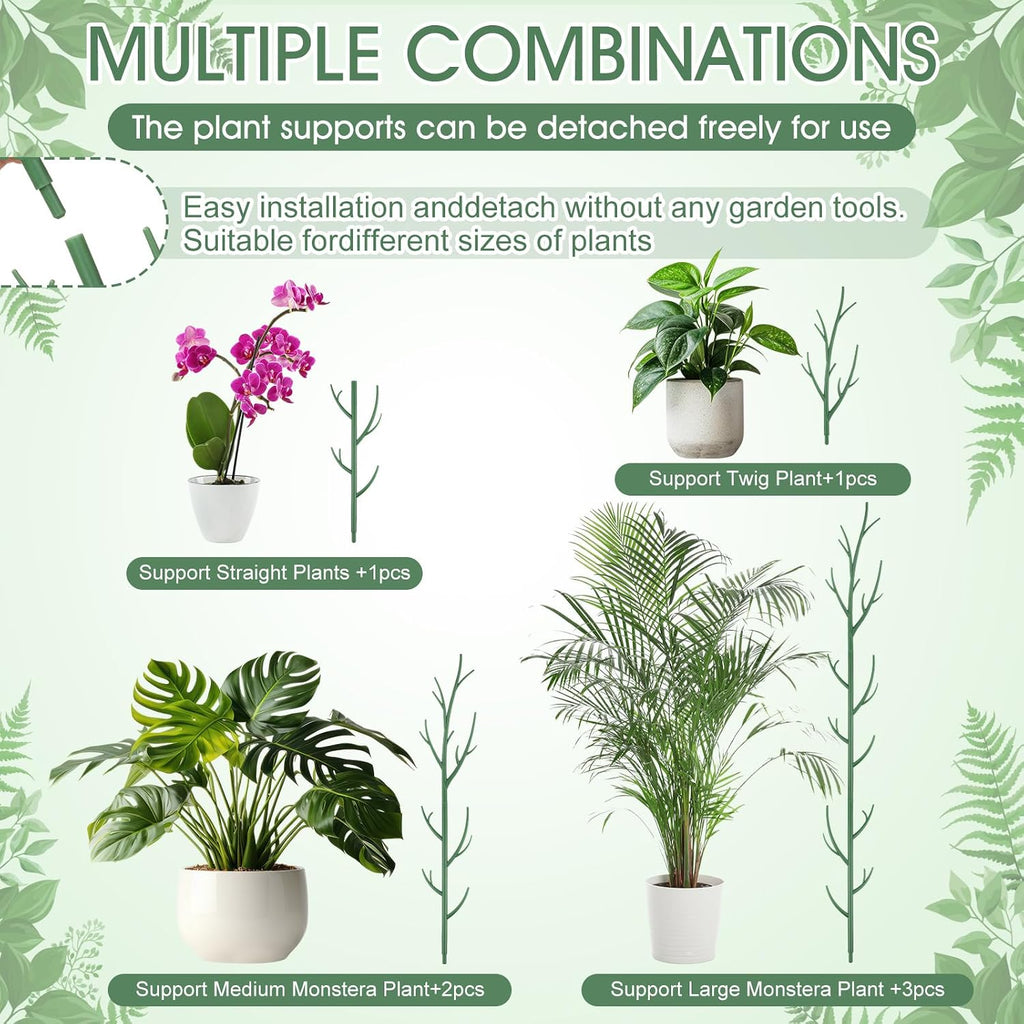 Honeydak 18 Pack Monstera Plant Support Plant Support Stakes for Indoor Plants Stackable Monstera Climbing Sticks with