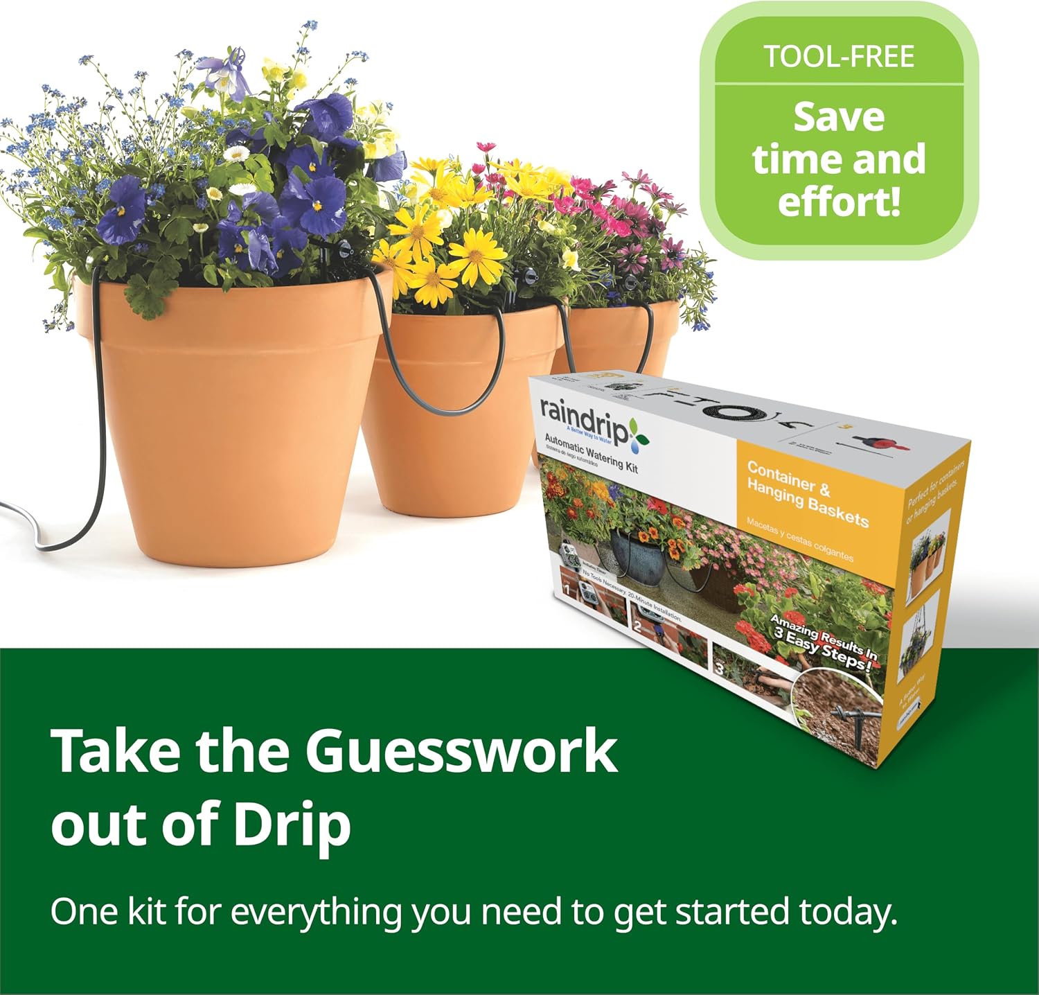 Raindrip R560DP Drip Watering System, Automatic Drip Irrigation System with Timer for Containers and Hanging Baskets