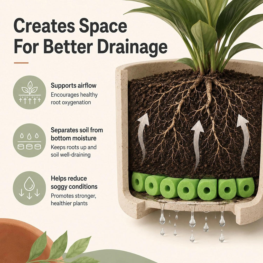 50 Pack Planter Drainage Inserts, Flower Pot Foam Inserts for Outdoor Planters, 50mm Foam Planter Filler, Lightweight