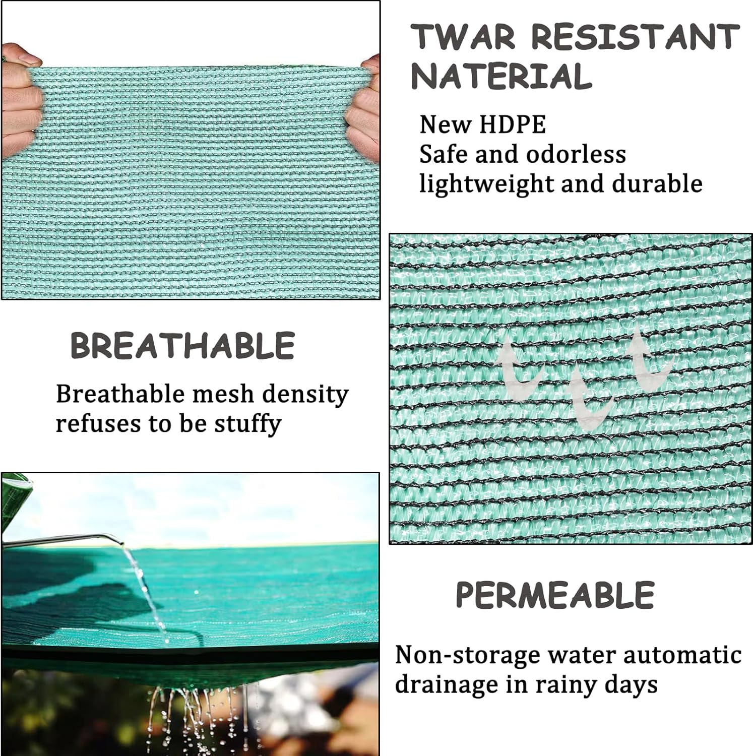70% Green Shade Cloth with Grommets, 12 FT X 10 FT UV Blocking Mesh Tarp | Heavy Duty Shade Cover for Garden,Patio