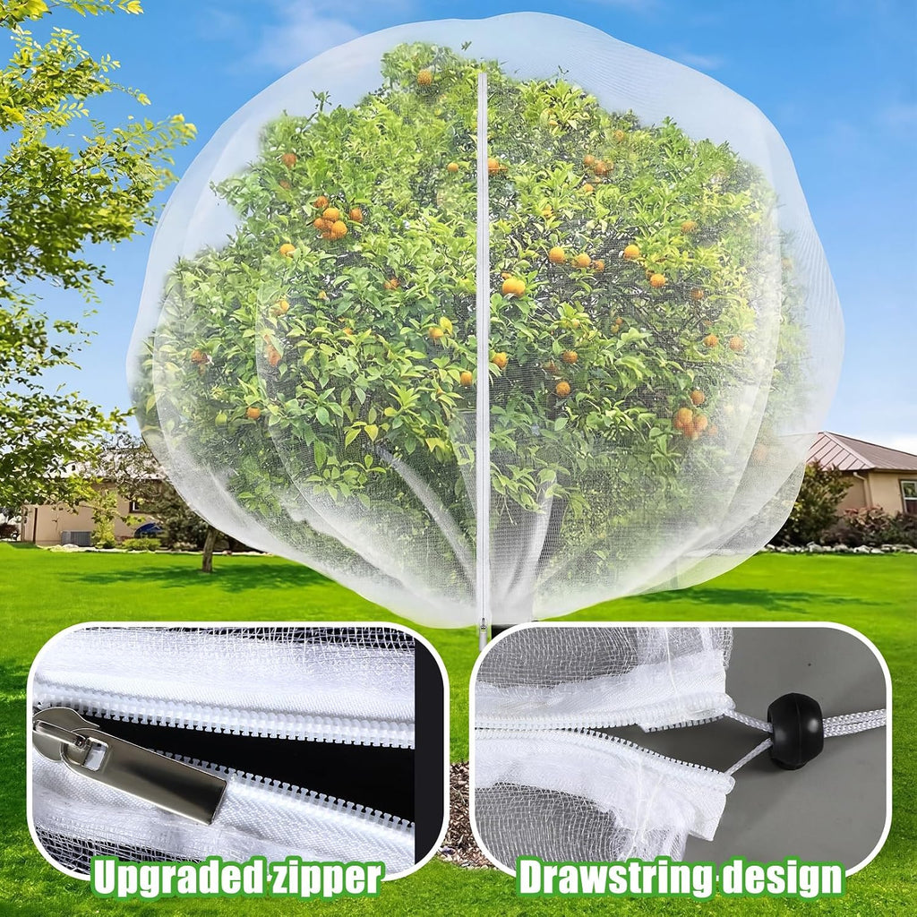 1 Pcs Large Fruit Tree Netting 10 X 14 Ft with Zipper Drawstring | Protect Fruit from Squirrels Birds Bug Deer & Rat