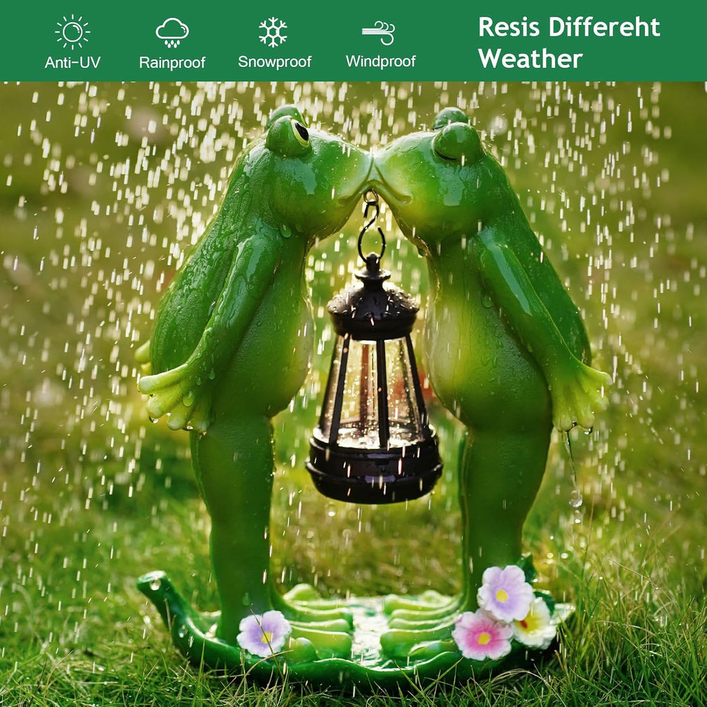 Solar Frogs Statue for Garden Mother's Day Decorations Solar Lantern LED Yard Decorations for Porch Patio,Yard,Lawn