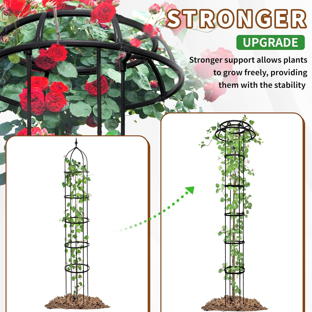 1 Pack Umbrella Trellis for Climbing Plants, 76 Inch Tall Adjustable Plant Support for Outdoor Indoor Garden, Sturdy