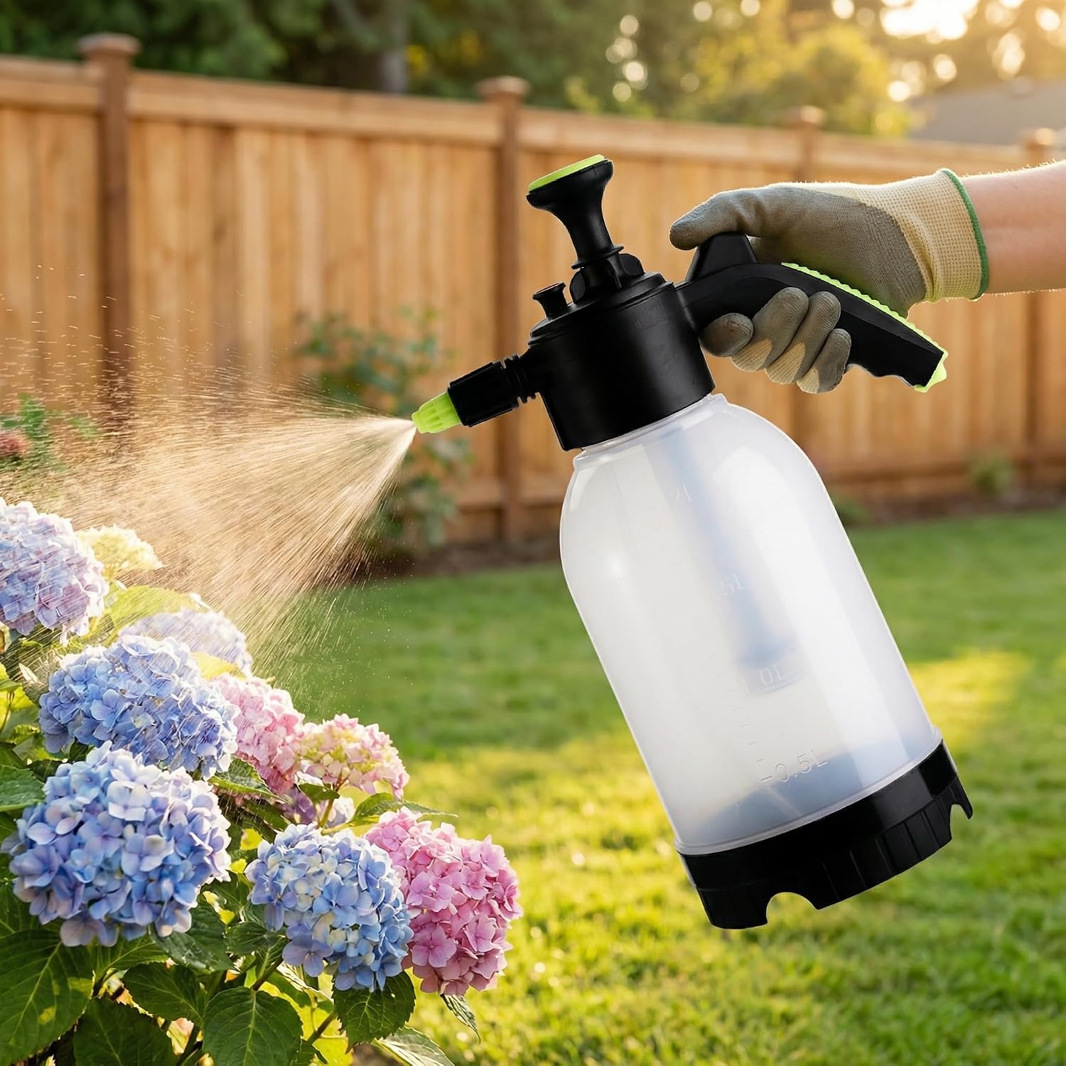 2 Pack 0.5 Gallon Hand held Garden Sprayer Pump Pressure Water Sprayers, Multi-Purpose Hand Sprayer for Lawn, Garden