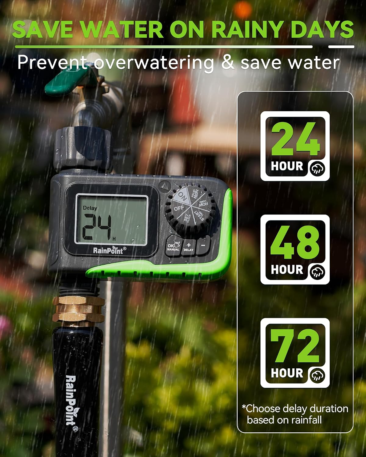 RAINPOINT Sprinkler Timer, Water Timer for Garden Hose, Garden Hose Timers for Watering, Irrigation with Manual