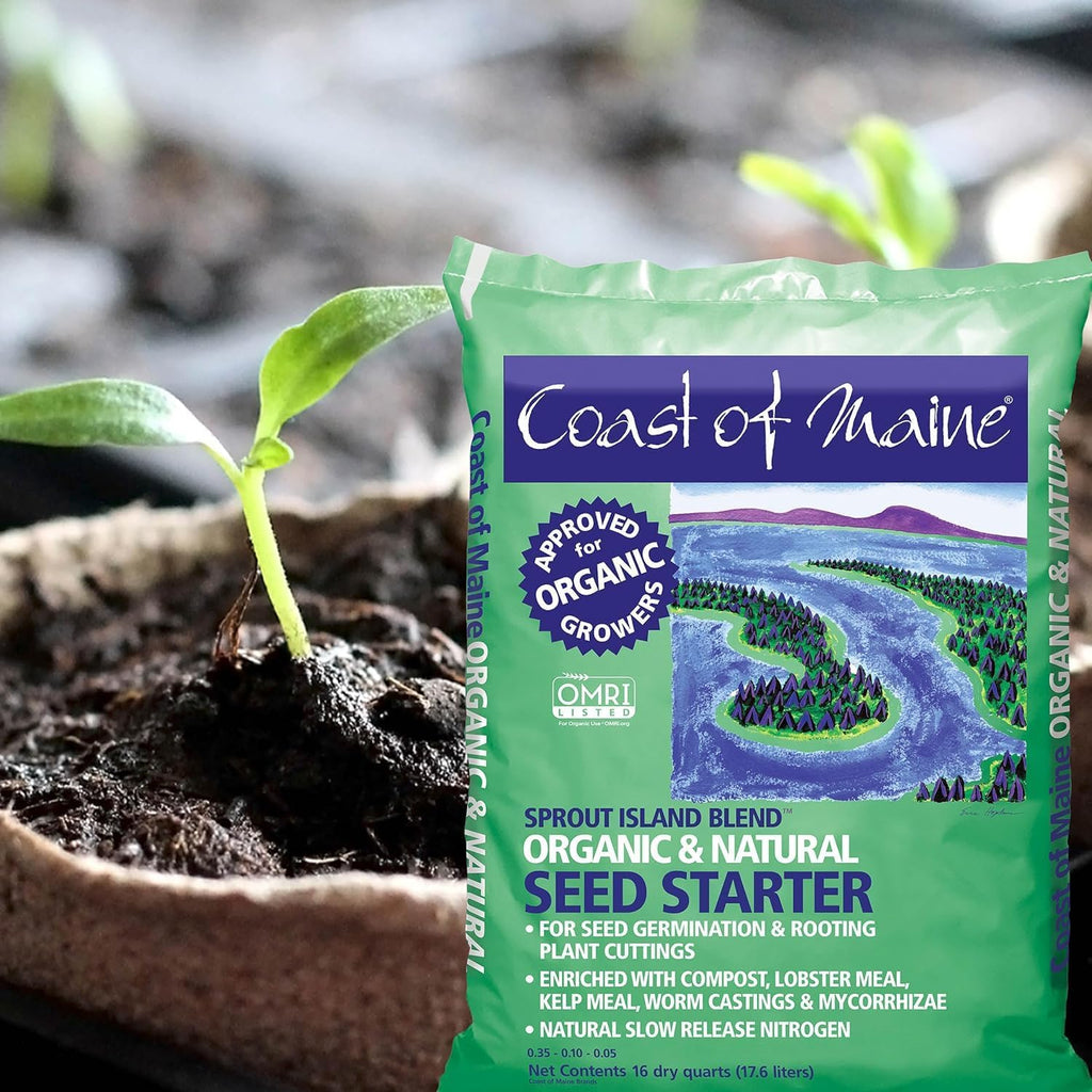 Coast of Maine, 16qt (Pack of 10) Sprout Island Blend, Organic & Natural Seed Starter for Seed Germination & Root Plant
