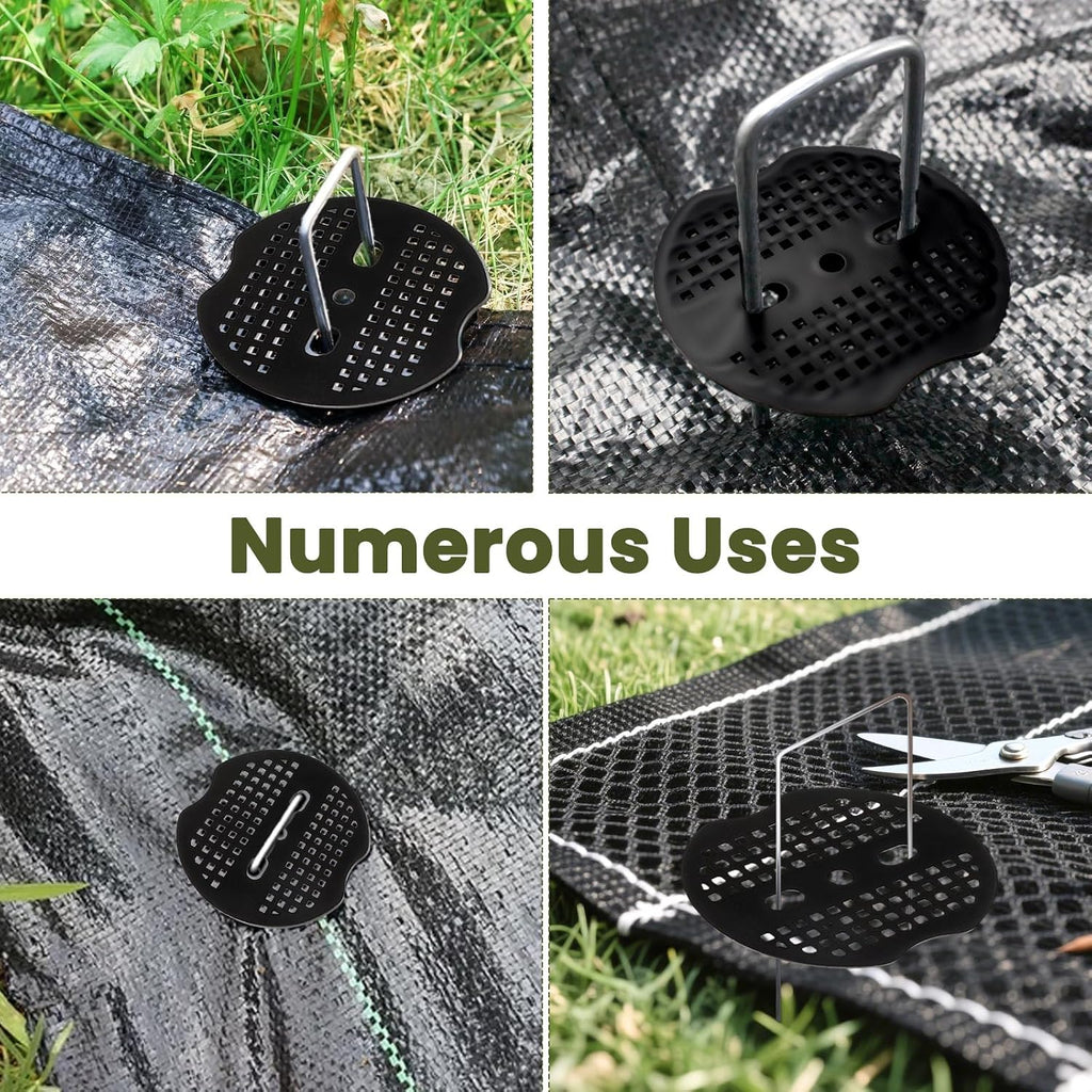 300Pcs Garden Staples Plastic Buffer Washer, Landscape Staple Gasket, Barrier Staples Washer, Yard Pins Pad for Barrier