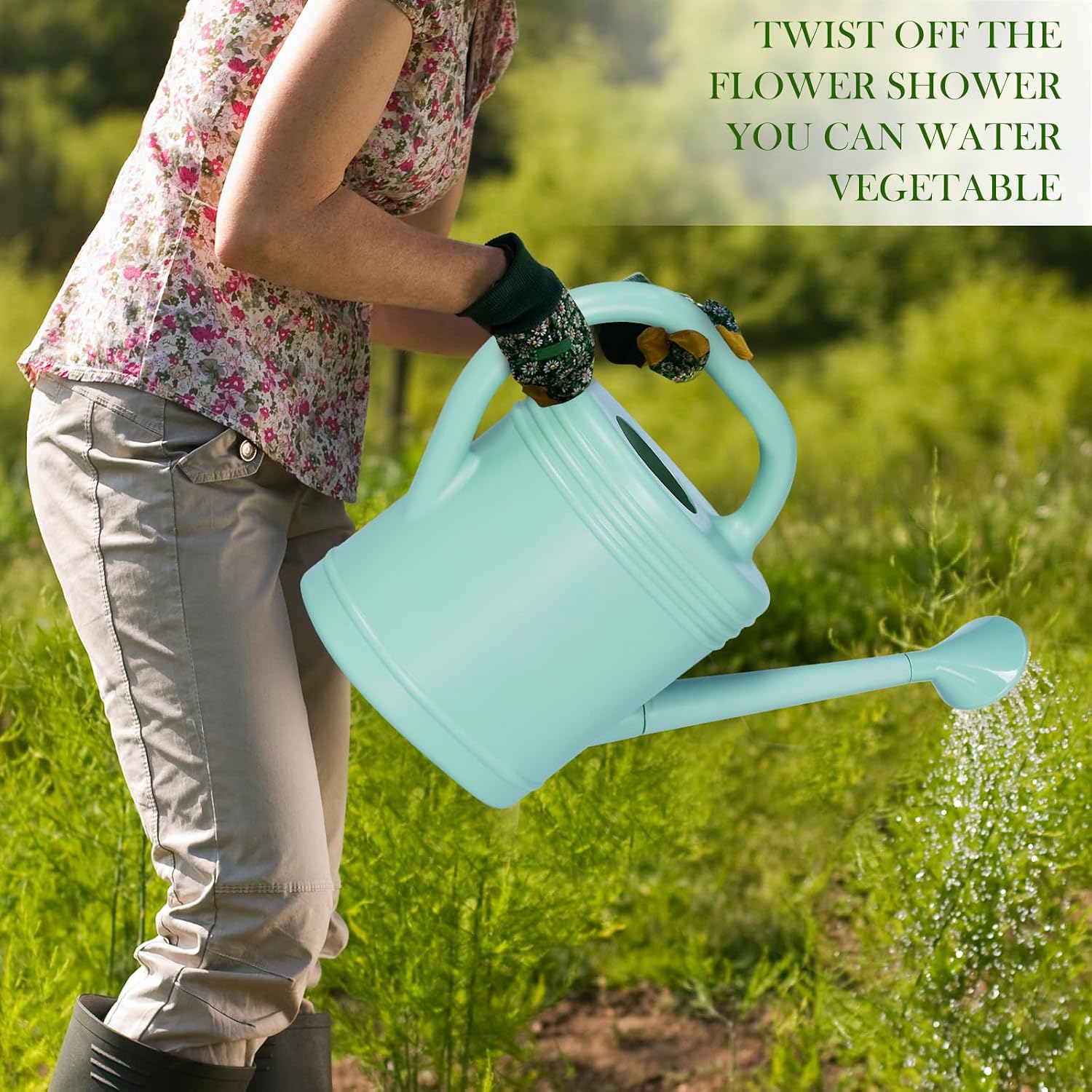 2 Gallon Watering Can for Indoor Plants, Garden Watering Cans for Outdoor Plant House Flower, Modern Plant Watering Can