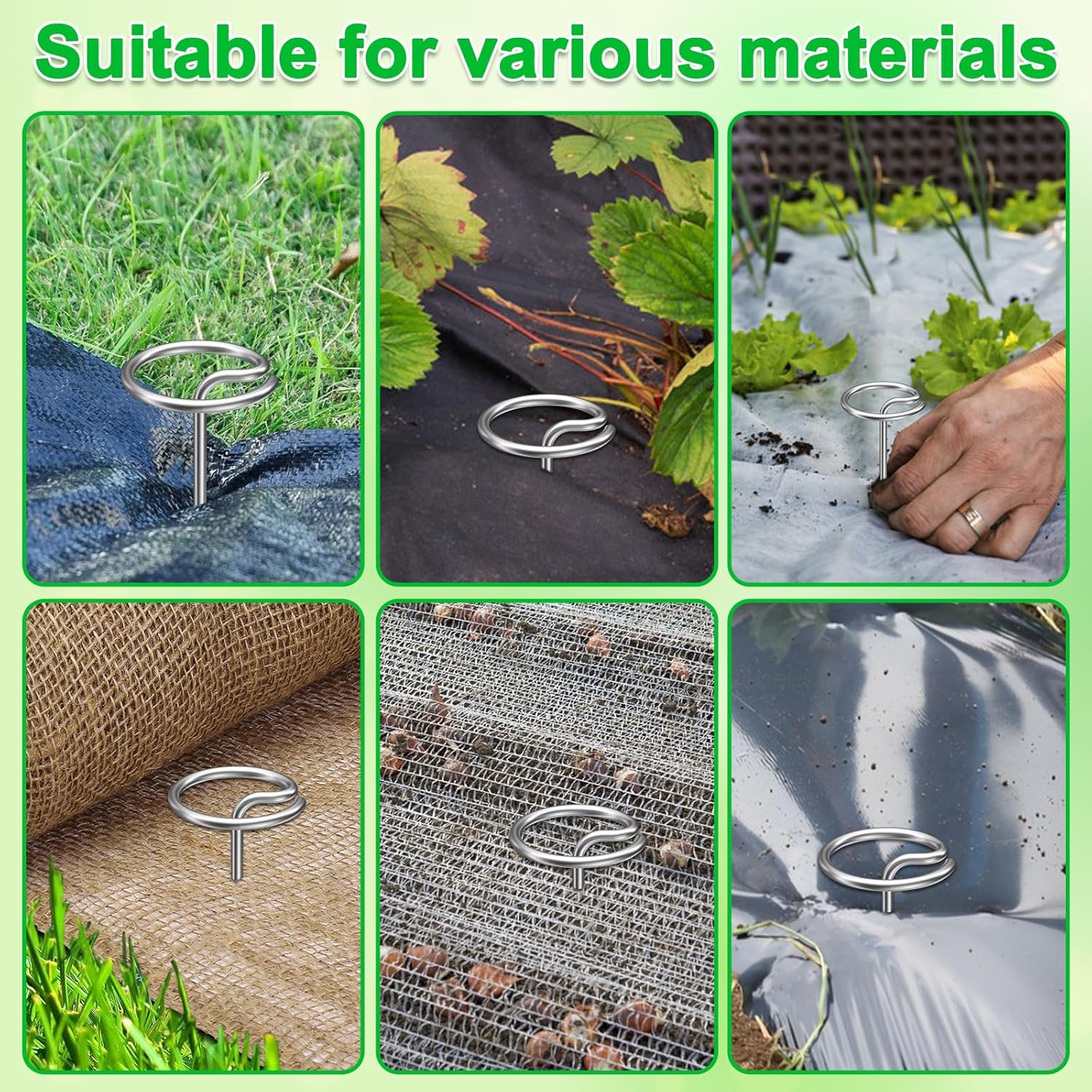 120 Pack 6 Inch 8 Gauge Landscape Staples – G-Shaped Heavy Duty Garden Stakes, 4.0mm Galvanized Ground Anchors, Sharp
