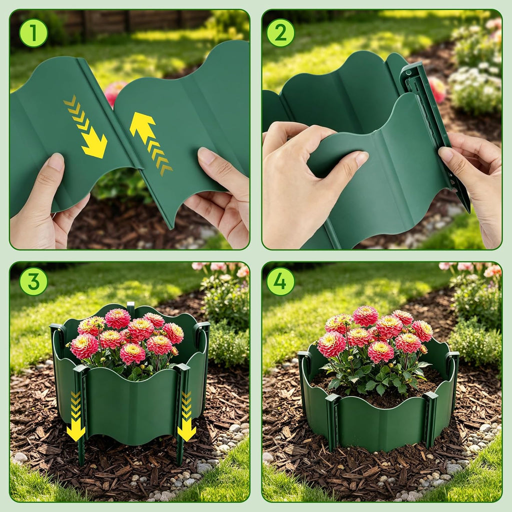 30PCS Planting Grow Rings, Interlocking Garden Plant Rings Adjustable Diameter Range 7.6-12 Inches, DIY Planting