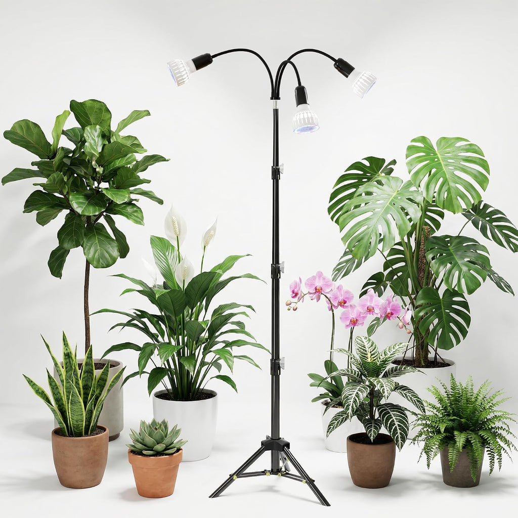 Grow Light, 5500K (240 Watts Equiv) White Full Spectrum Plant Growing Lamp for Indoor Plants,LED Bulbs Replaceable,Adjustable Heigh 61''