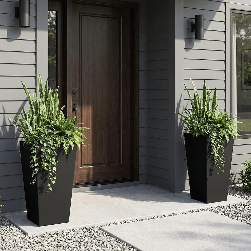 Taper Tall Planters 30 Inch Set of 2, Large Planter for Indoor Outdoor Plants, Modern Flower Pot Containers Large