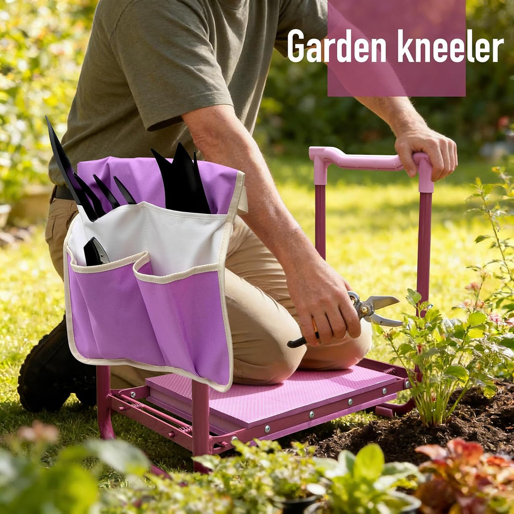 Folding Garden Stool and Kneeler, Heavy Duty Garden Kneeler and Seat, Kneeling Device for Gardening, Gardeners and