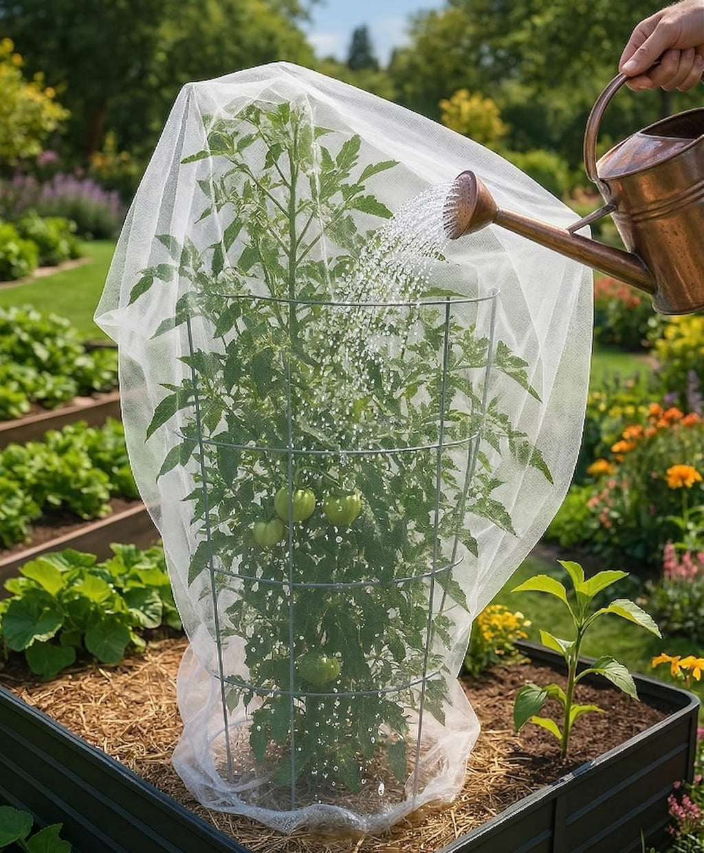 Fruit Tree Protection Bags 4x4.5 FT | Pack of 4 Garden & Insect Netting | Plant Net Cover for Vegetables, Blueberry &