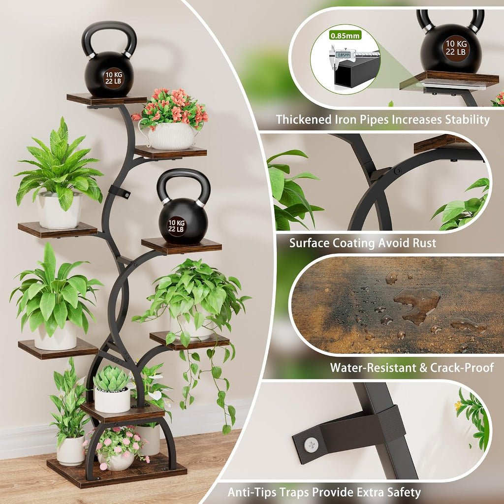 Plant Stand Indoor with Grow Light - 8 Tiered Corner Plant Shelf Indoor | 49" Plant Holder with Lights for Indoor