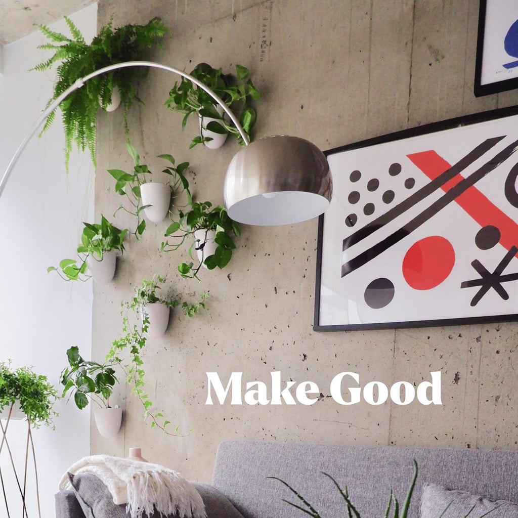 Make Good PlantPod Luxe - Self-Watering Wall Planters (Set of 6) - Easy to Water and Install - Lightweight - Design