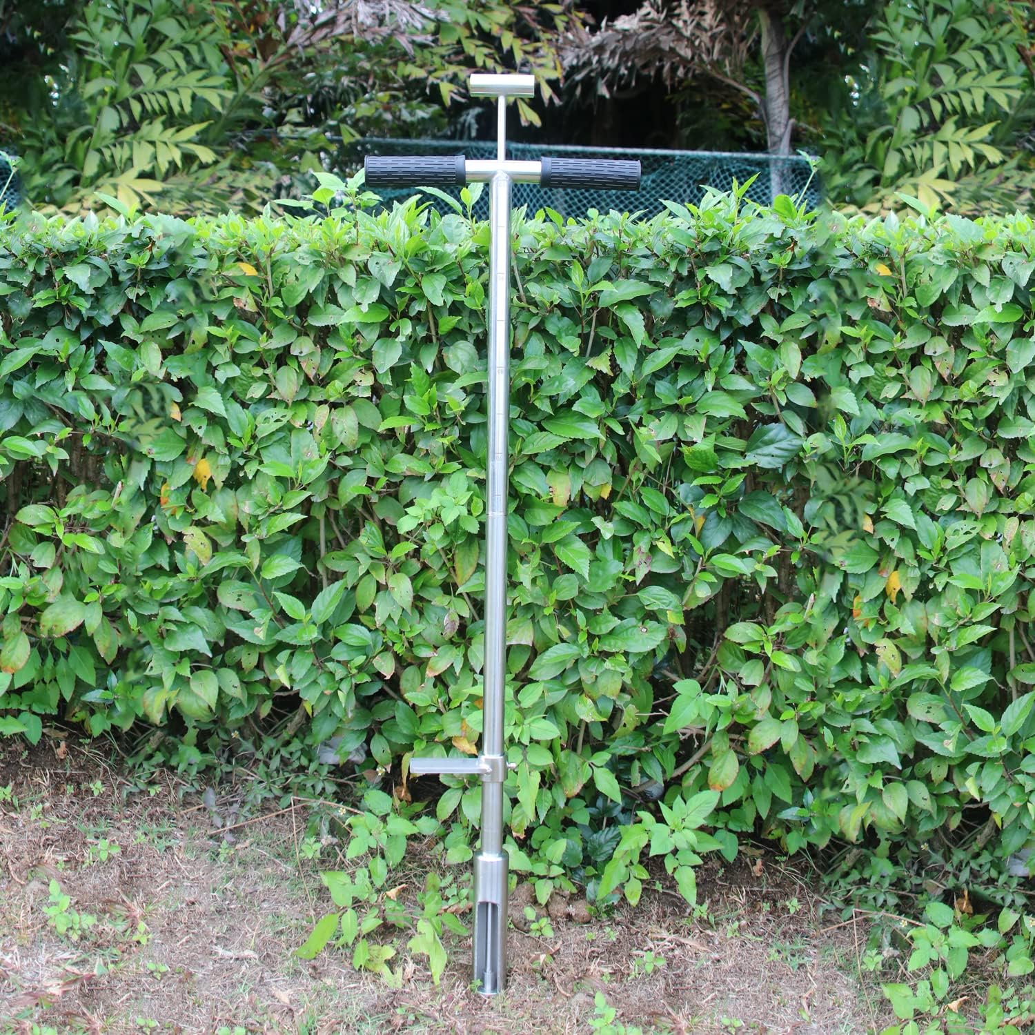 Soil Sample Probe 40” with Ejector and Foot Pedal,Soil Probe Stainless Steel T-Style Handle Soil Test Kit,Soil Probe