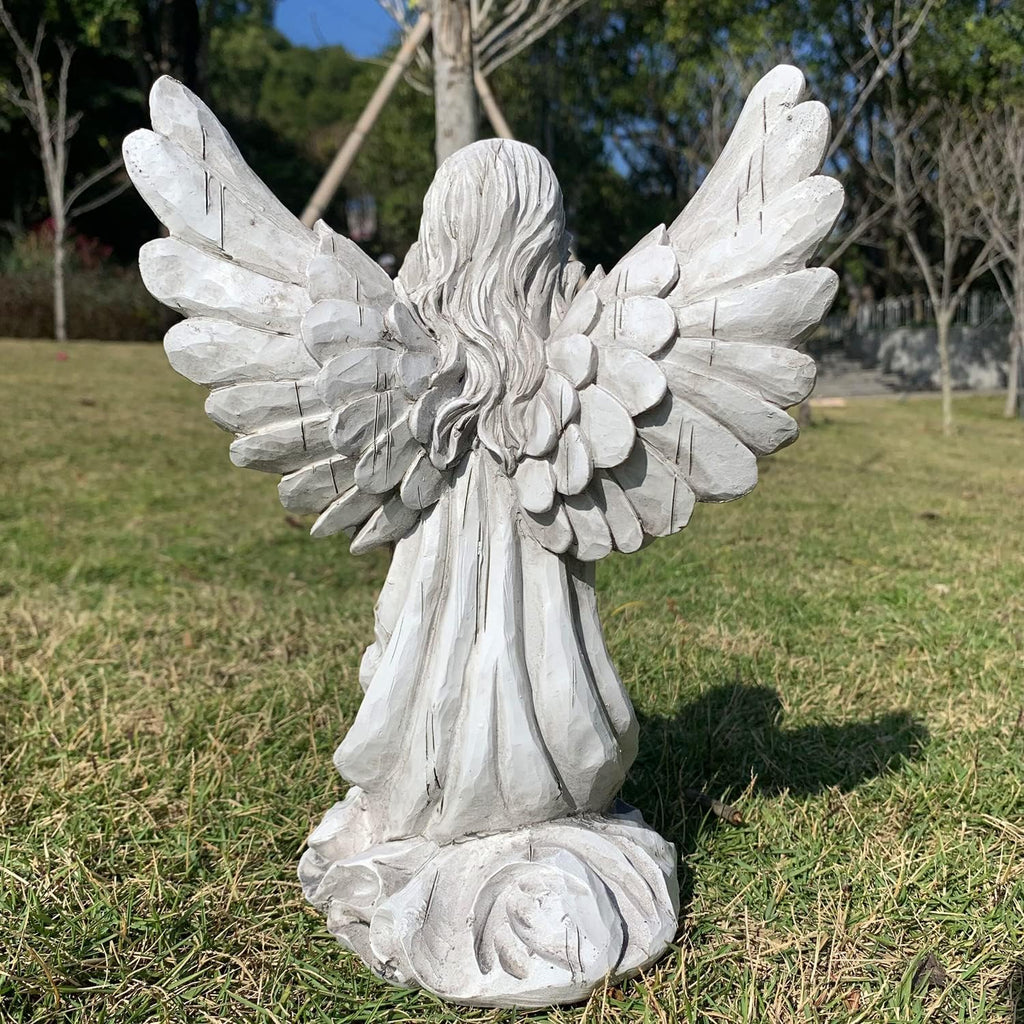 Praying Angel Garden Statue, Religious Fairy Sculpture Waterproof Decorative Figurine Art Decor for Patio, Lawn, Yard