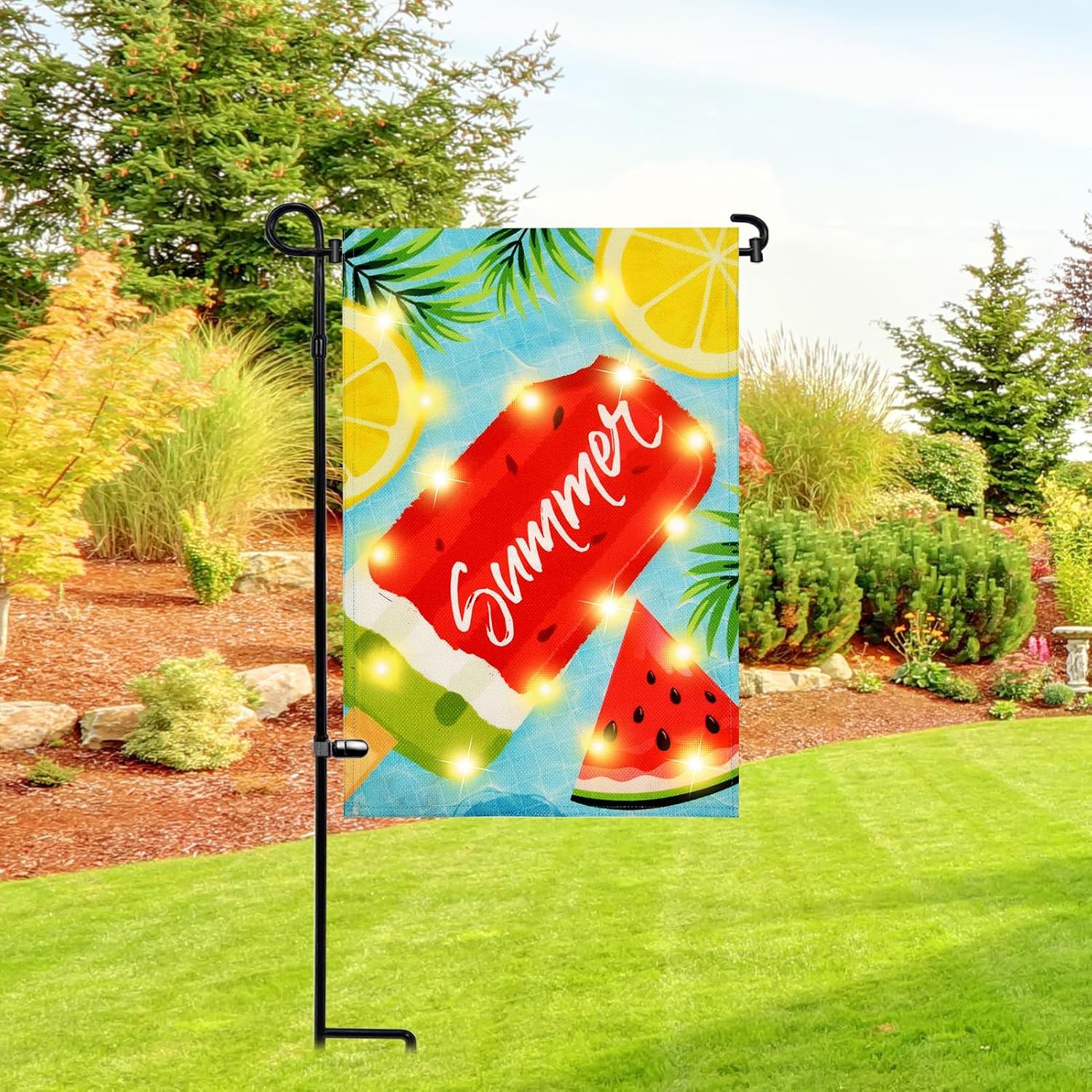 3 Pack Garden Flag Stand Holder Pole, Proof Metal Paint Yard Flag Stand | Premium Powder-Coated Weather- with Tiger