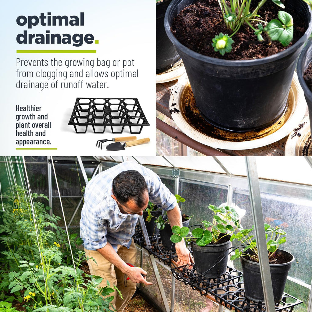 Plant Riser – Modular Pot Spacer for Grow Bags, Planters & Containers – UV-Resistant Drainage Tray for Airflow, Root