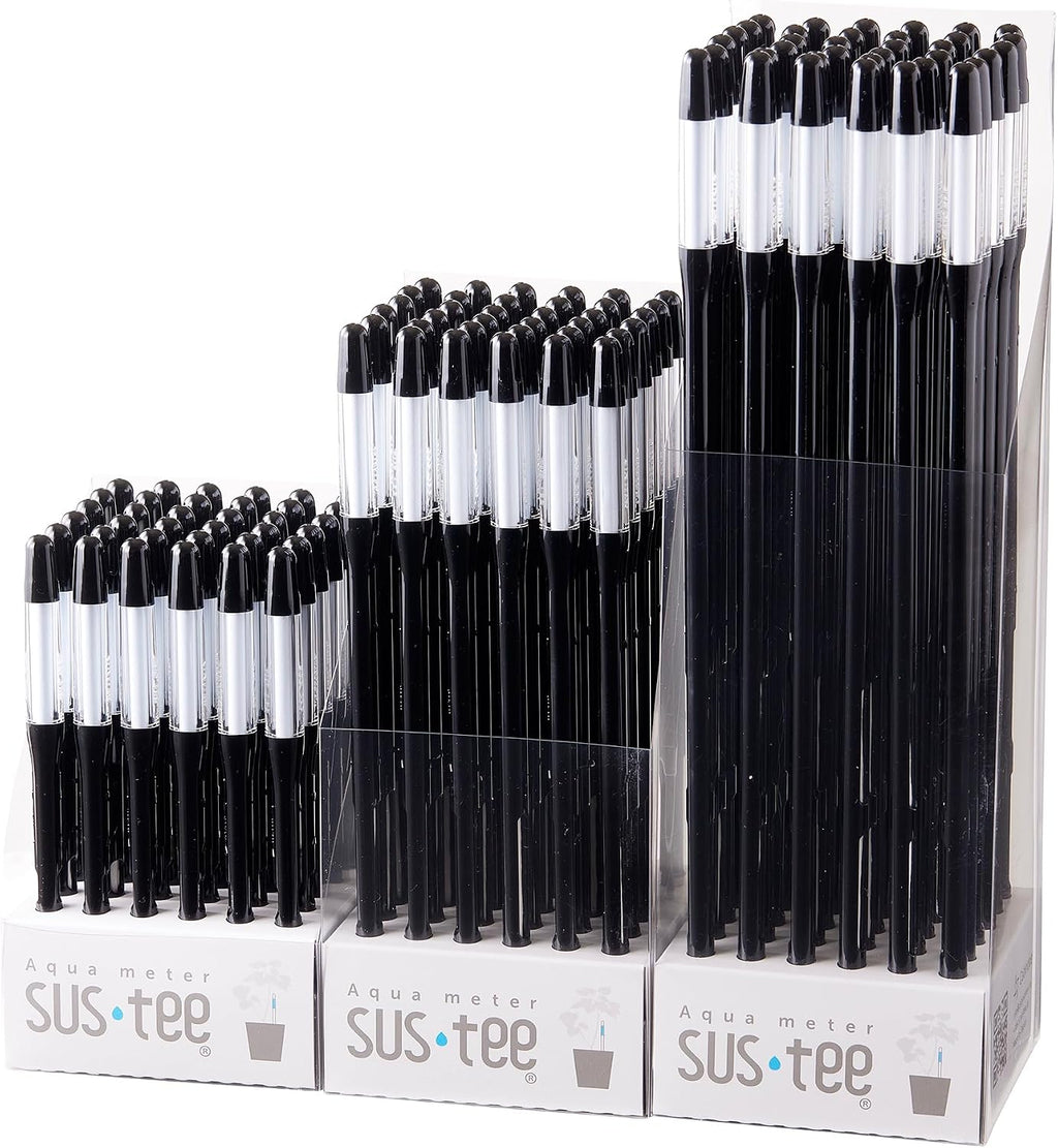 Sustee Aquameter - Small - Black - Bundle of 36 - Leave-in Soil Moisture Meter for Potted Plants - Plant Water Sensor