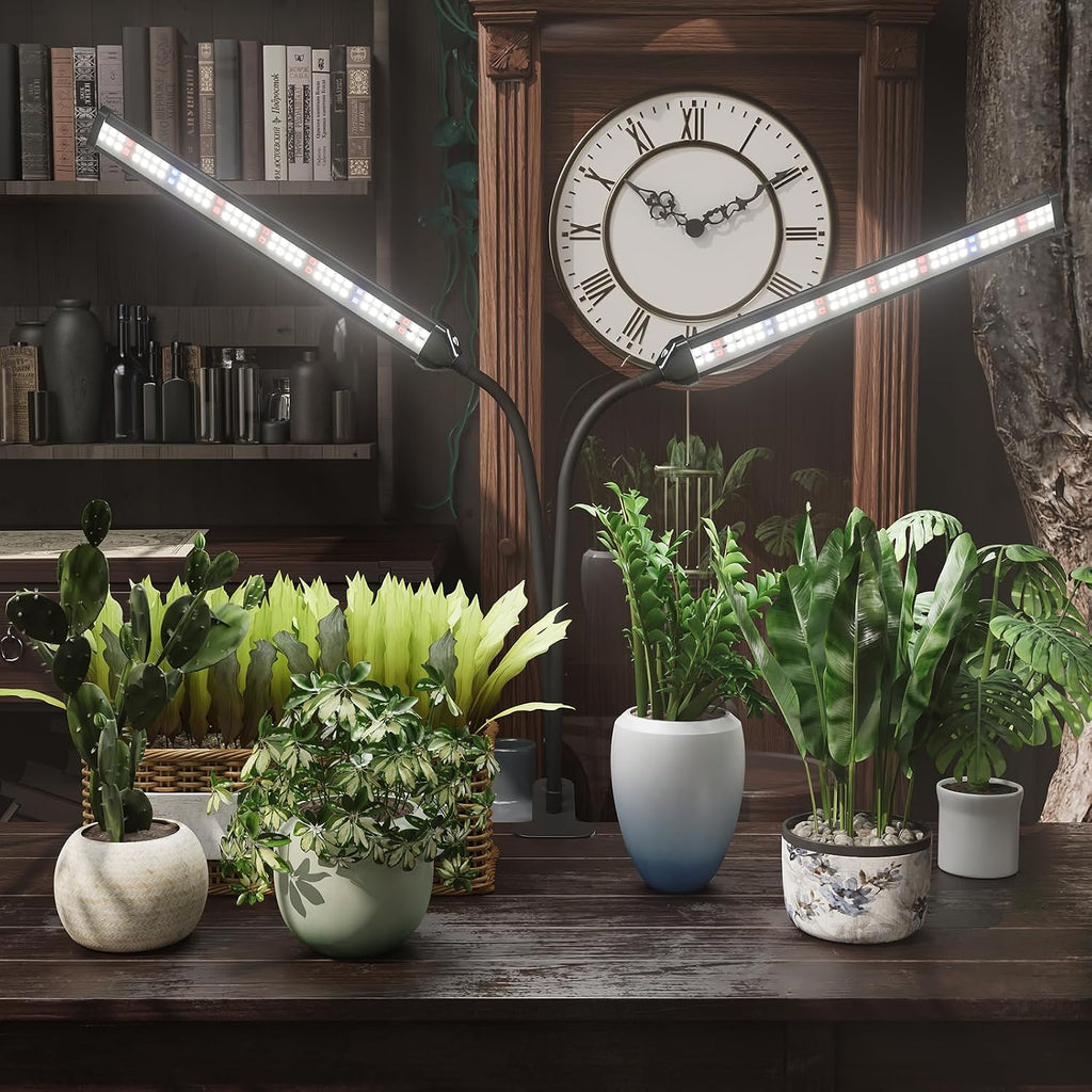 LED Grow Light,White Full Spectrum Clip Plant Growing Lamp | Desk Lamp with High Power Red Blue LEDs for Indoor