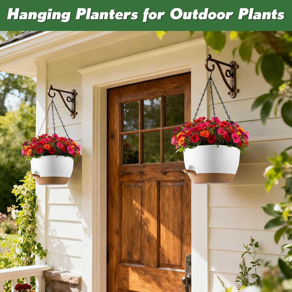 13-inch Oversized Hanging Planter Set of Two,Planters for Indoor and Outdoor Plants.Place Plant pots Across Diverse