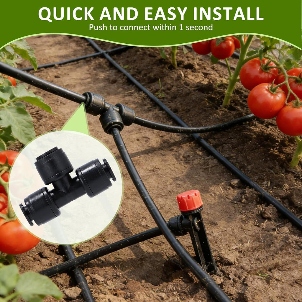 300FT Drip Irrigation System Kit, Automatic Garden Watering Misting System with 70FT1/2 inch Hose 230FT 1/4 inch