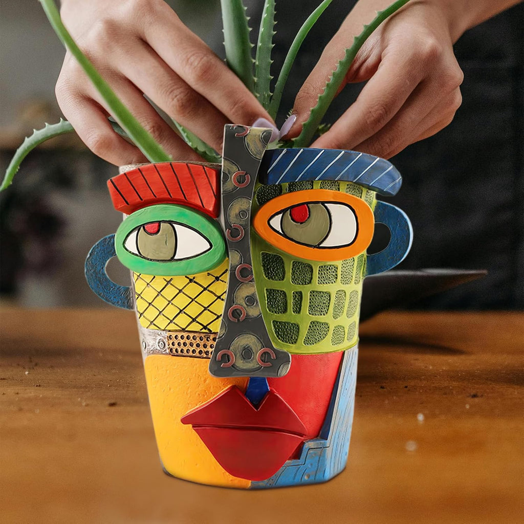 Midogaigai Abstract Face Planter Pots for Indoor Plants&Flowers Home Decor | Adorable, Quirky Face Planter, Funny