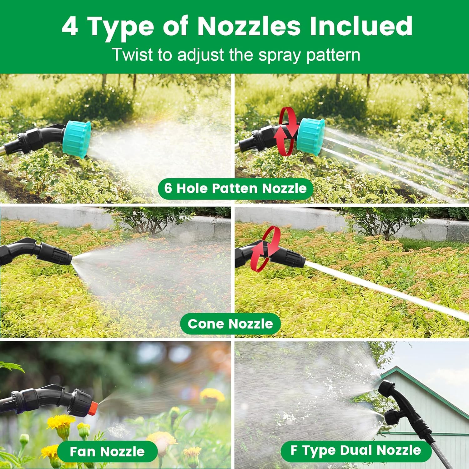 Battery Powered Sprayer 2 Gallon, 2026 Upgrade Electric Sprayer with 3 Adjustable Speed, Battery Indicator, 4 Mist