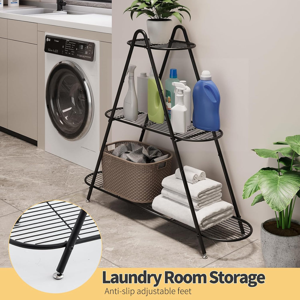 Plant Stand for Patio, 3-Tier Metal Plant Shelf–Indoor/Outdoor Display Rack for Multiple Pots, Heavy Duty Plants