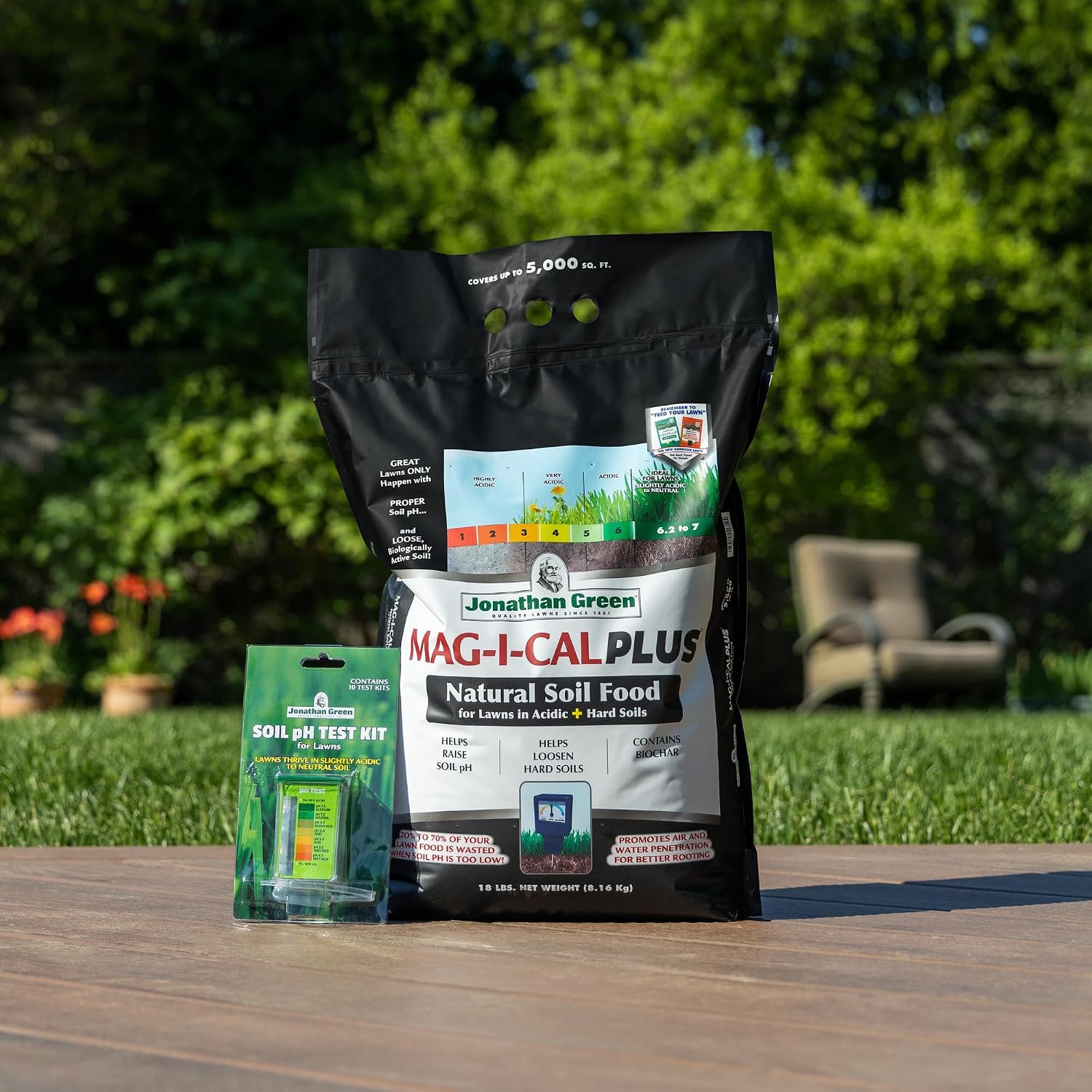 Jonathan Green (11354) Mag-I-Cal Plus Soil Food for Lawns in Acidic & Hard Soils - Soil Amendment for Grass (5,000 Sq.