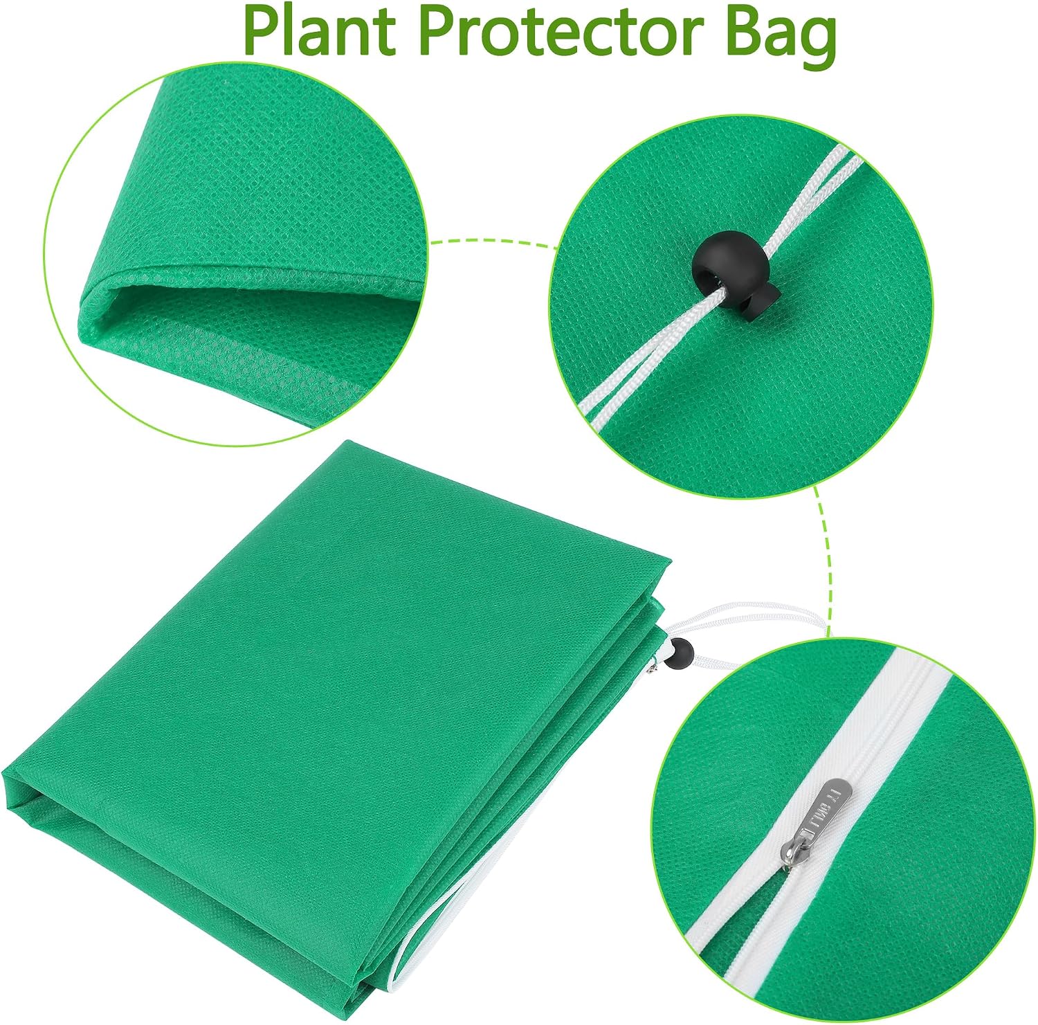 Hahood 10 Pieces Plant Covers Freeze Protection Winter Plant Frost Cover with Drawstring and Zipper Large Plant