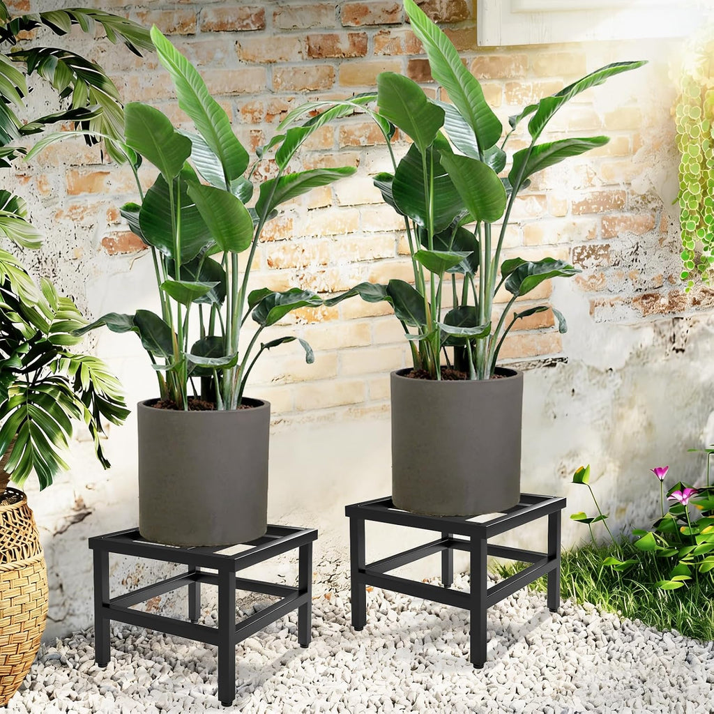 Plant Stand Indoor Outdoor, Heavy Duty Plant Stands Riser Metal Pedestal Stand for 12 Inch Flower Pot, Wrought Iron
