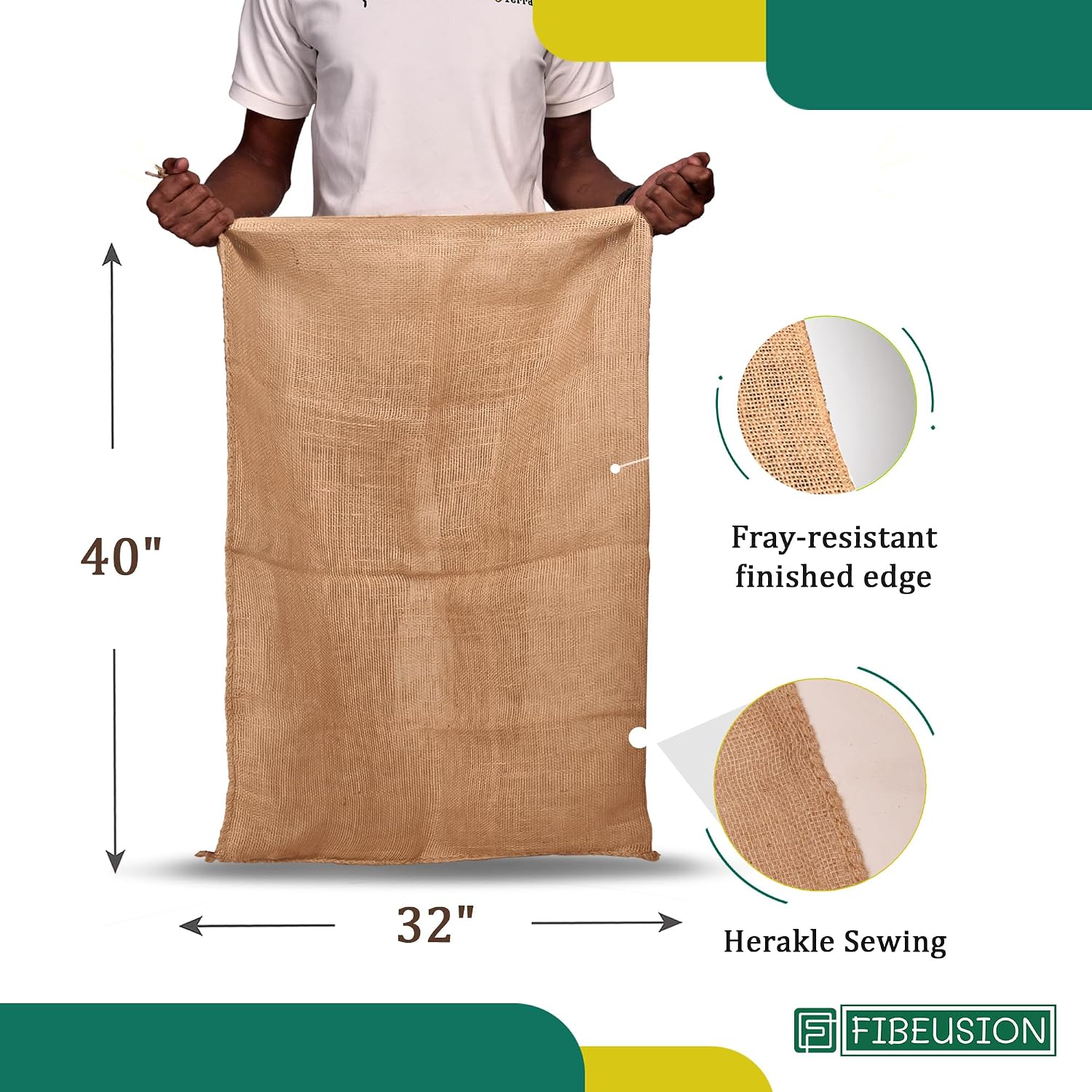 Heavy Duty Reusable Burlap Sacks 32" X 40" – Perfect Burlap Sack for Plants, Winter Plant Covers, Vegetable Storage &