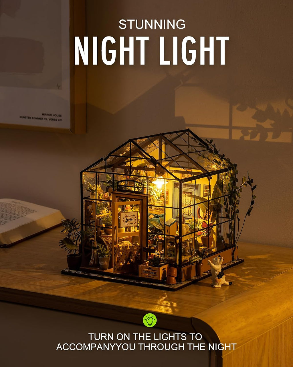 Rolife DIY Miniature Greenhouse Kits for Adults - Cathy's Flower House | Beginner-Friendly Diorama Kits Mayberry Street