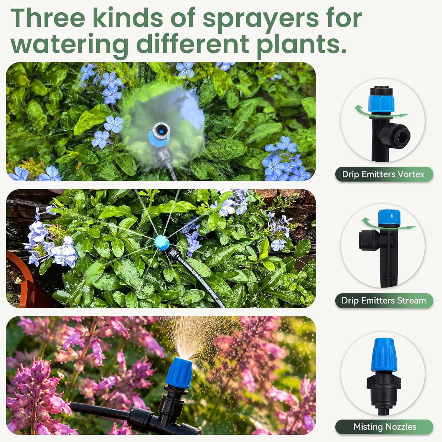 240FT Drip Irrigation System Kits, Quick-Connect Garden Watering System for Raised Bed, Potted Plants, Lawn, Greenhouse