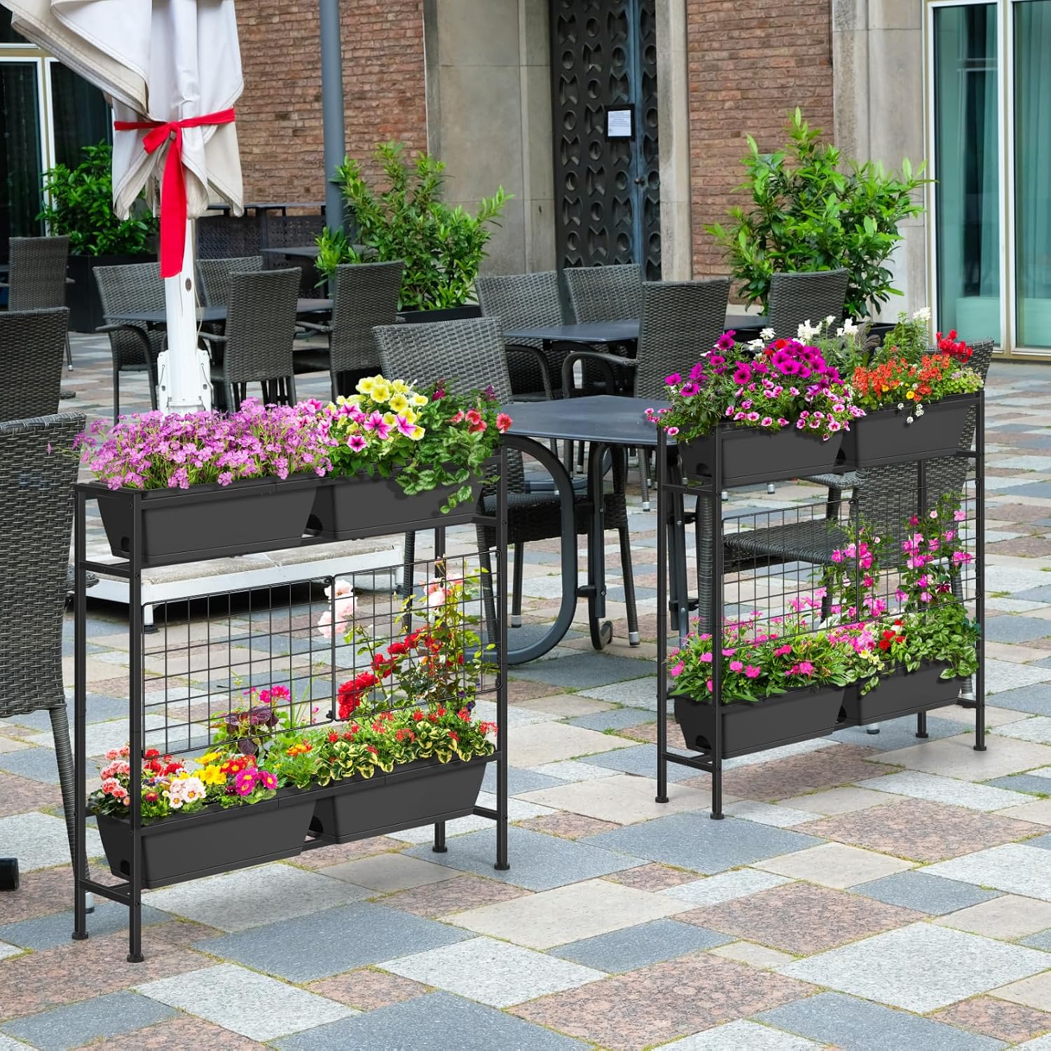 OYEAL Raised Garden Beds Outdoor with Legs 32" Tall Herb Garden Planters Box Raised Flower Beds for Gardening, Vertical