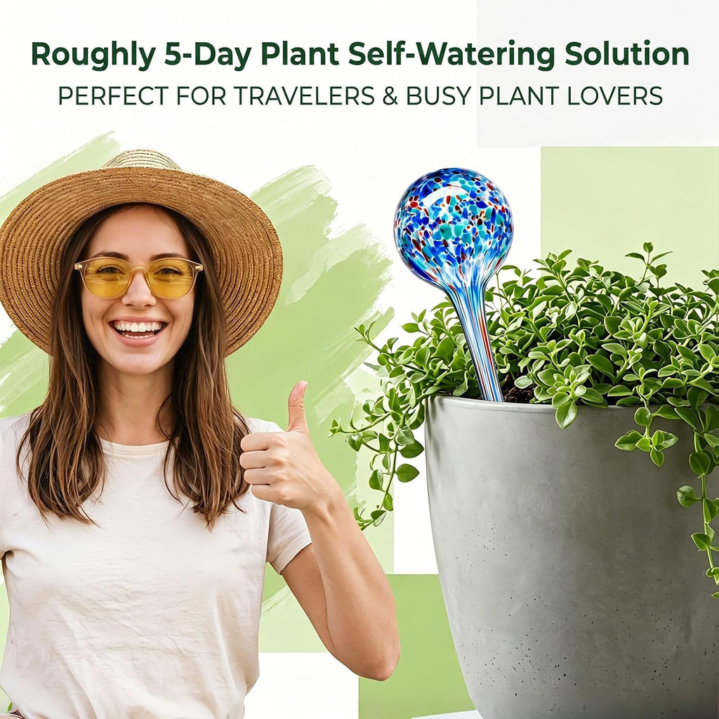 Self Watering Globes,6 Pack Plant Watering Globes,Plant Water Bulbs | Glass Automatic Auto Plant Water Bulbs for Indoor