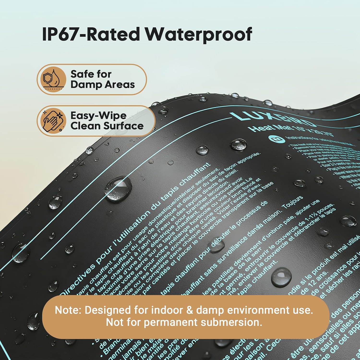 LUXBIRD Seedling Heat Mat 4 Pack 10"x 20.75" UL & MET Certified, Heating Film Warm Hydroponic Heating Pad for