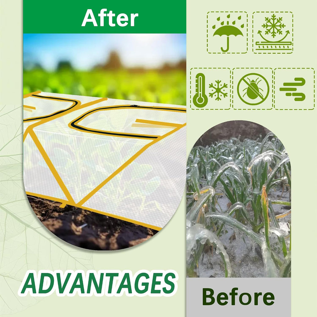 47.2" *14.6" *13.4" Foldable Garden Row Accelerator Plants Cover for Raised Garden Bed, Mini Greenhouse Cover with Two