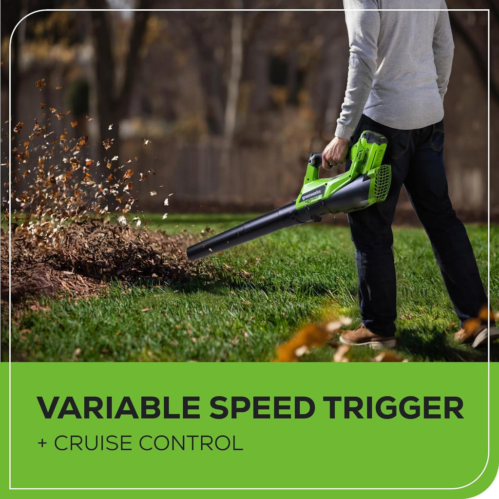 Greenworks 40V 12 in String Trimmer & 390 CFM Blower Combo, 2.0 Ah Battery
