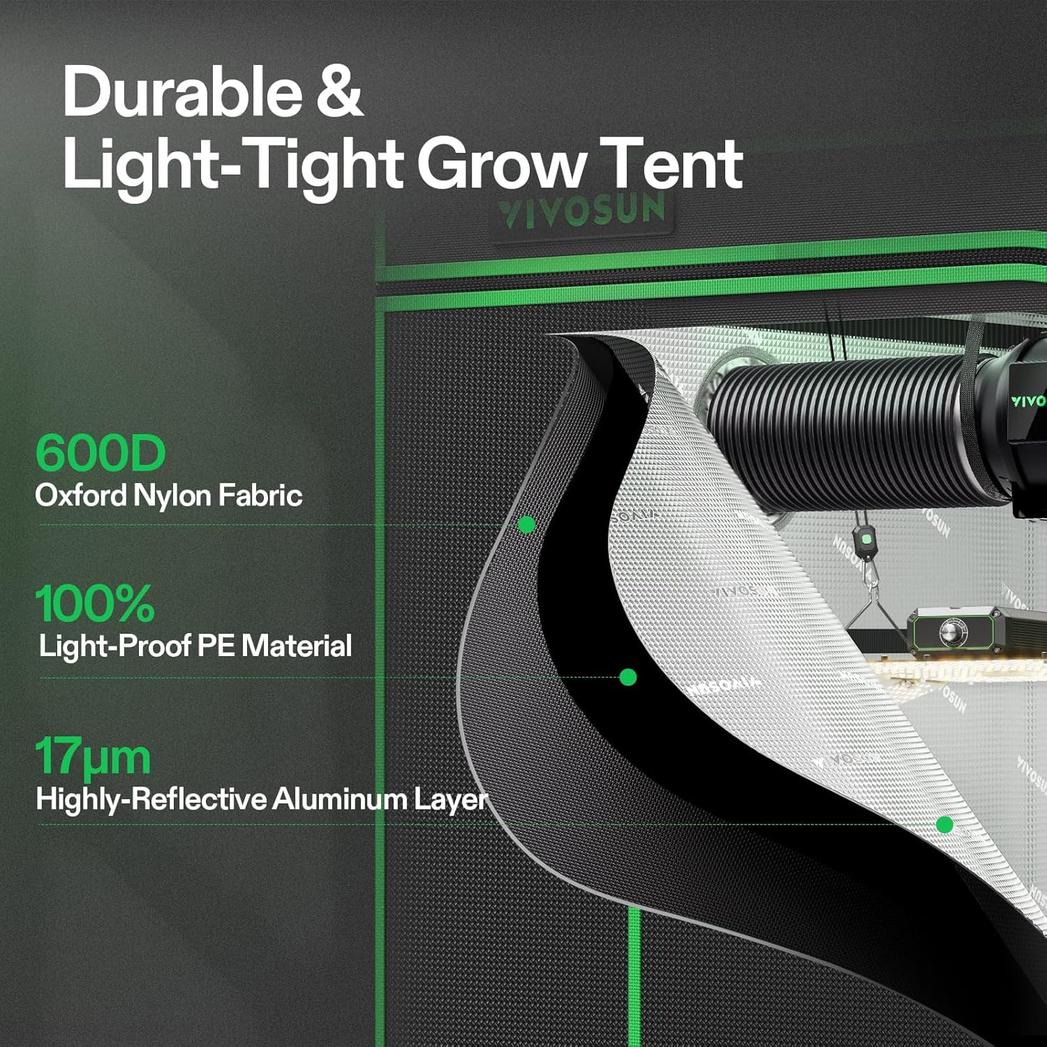 VIVOSUN Smart Grow Tent Kit 2x2, 1-Plant WiFi-Integrated Grow Kit System | 100W Full Spectrum LED, Automatic