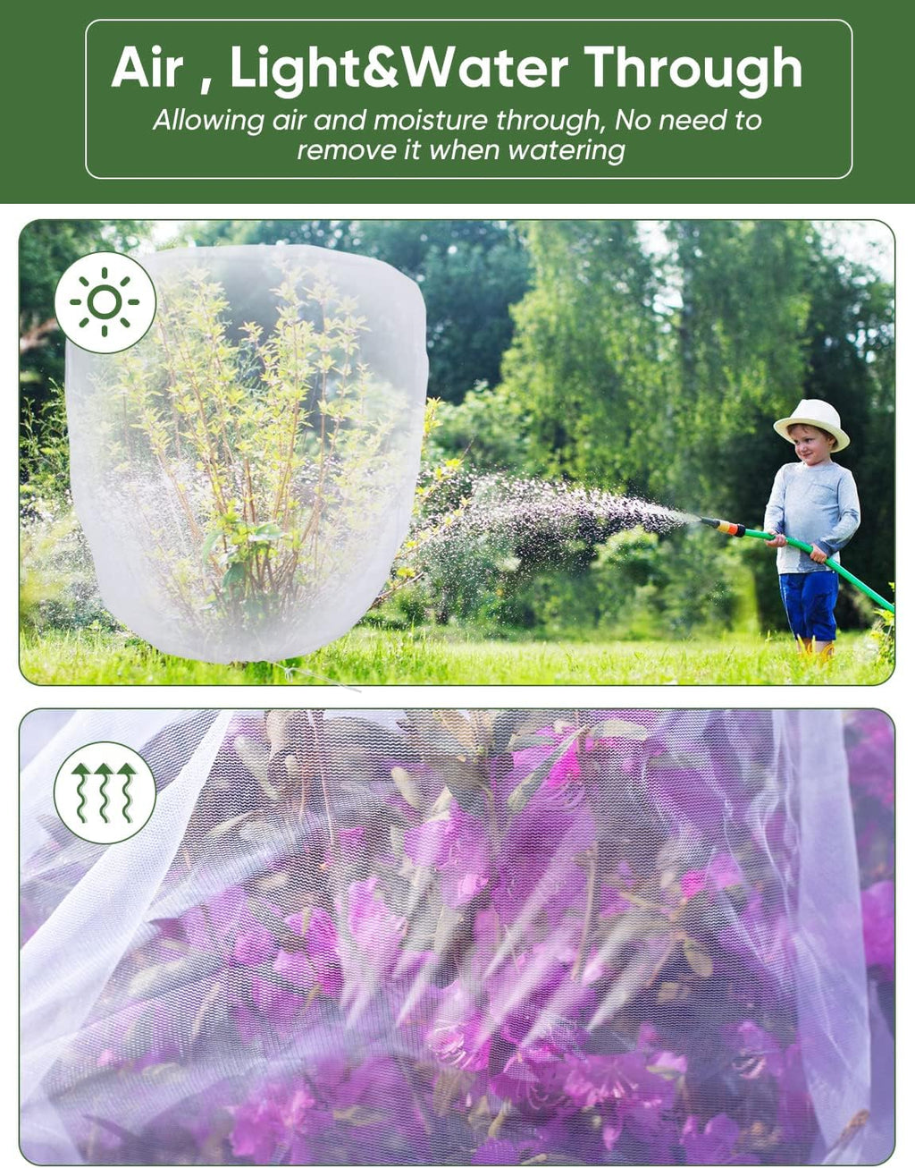 Bird Netting for Garden Protection - 4 Pack Garden Netting Pest Barrier with Drawstring,Mosquito Net Tomato Protective