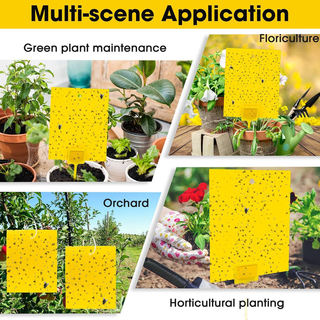 Qualirey 220 Pcs 7.87 x 9.84 Inch Yellow Sticky Traps for Plant Gnats Dual Sided Fruit Fly Sticky Traps for Indoor