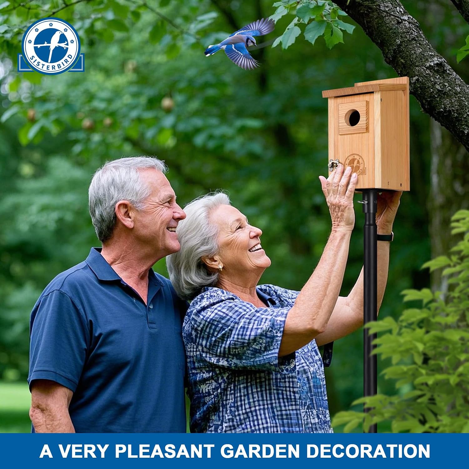 SISTERBIRD Bluebird Houses for Outside, Blue Bird Houses for Outdoors, Premium Bird House, Pack of 2 Bluebird House