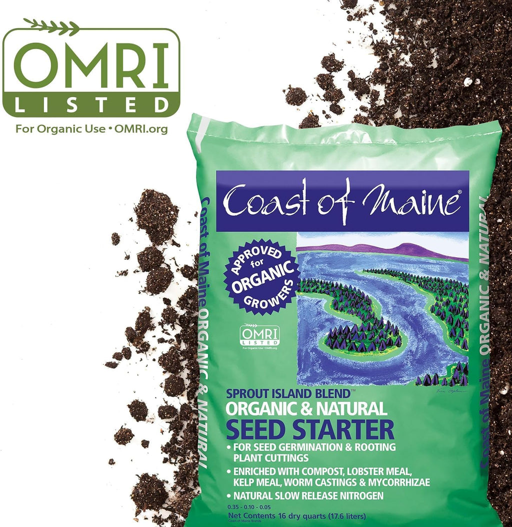 Coast of Maine, 16qt (Pack of 10) Sprout Island Blend, Organic & Natural Seed Starter for Seed Germination & Root Plant