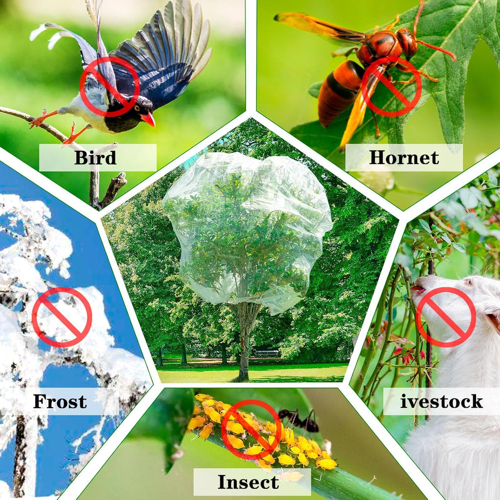 2Pcs Large Bird Barrier Netting Mesh, 7.9 * 6 FT Garden Netting | Garden Netting with Zipper and Drawcord, Fruit Tree