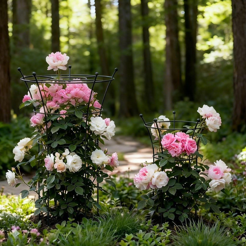Peony Cages and Supports 2 Pack, Heavy Duty Metal Flower Support Cage, 24"(W) x 36" (H) Trumpet Plant Support for