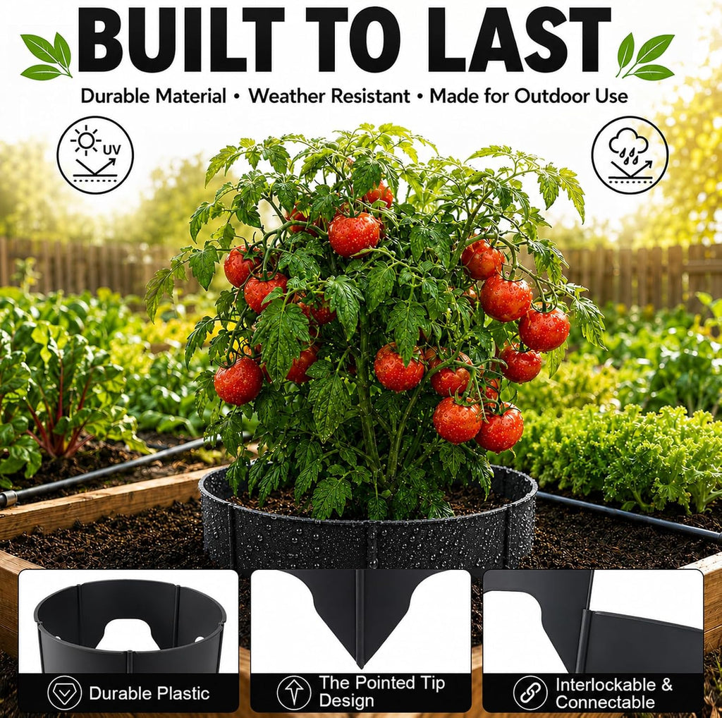 Planting Grow Rings, 60 Pcs Garden Border Segments for 8/10/12 Inch Plant Rings, Water Retention Root Watering